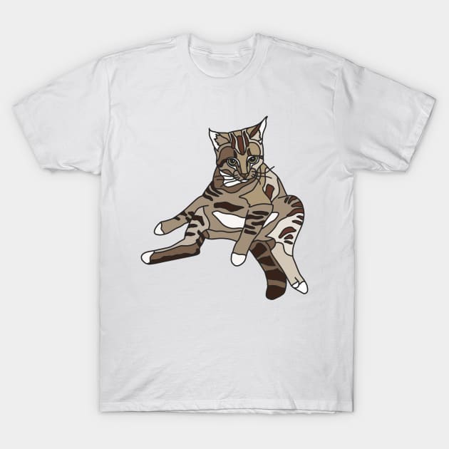 Brown Tabby Cat Reclining T-Shirt by Archit.Haus